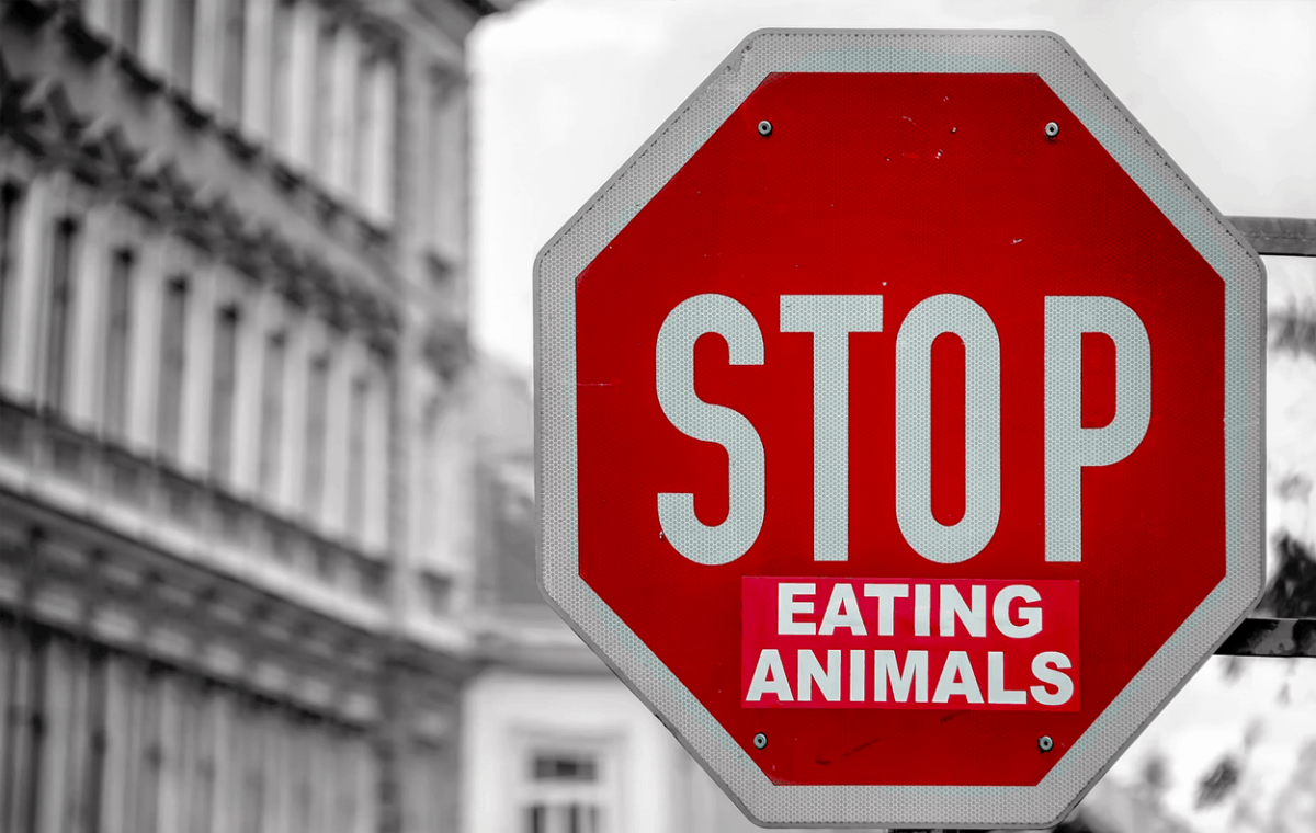 stop eating animals sign