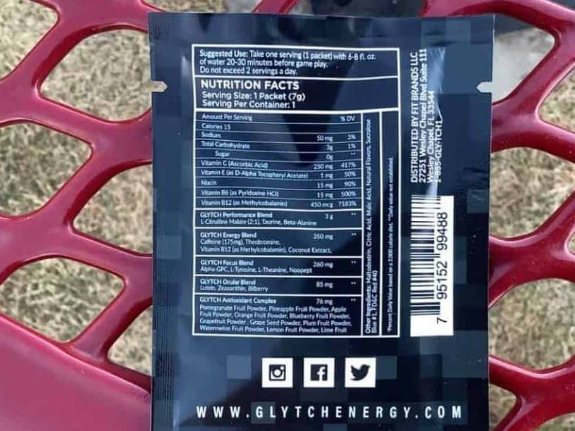 Glytch energy ingredients